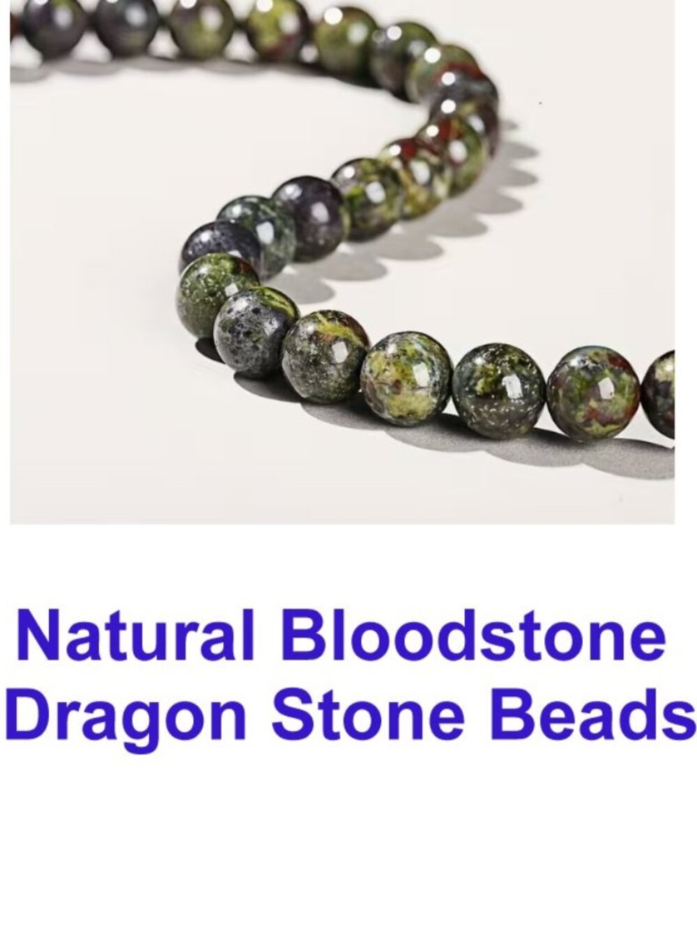 Natural Bloodstone  Dragon Stone Beads  15" Strand